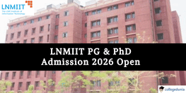 LNMIIT PG PhD Admission 2026 Open